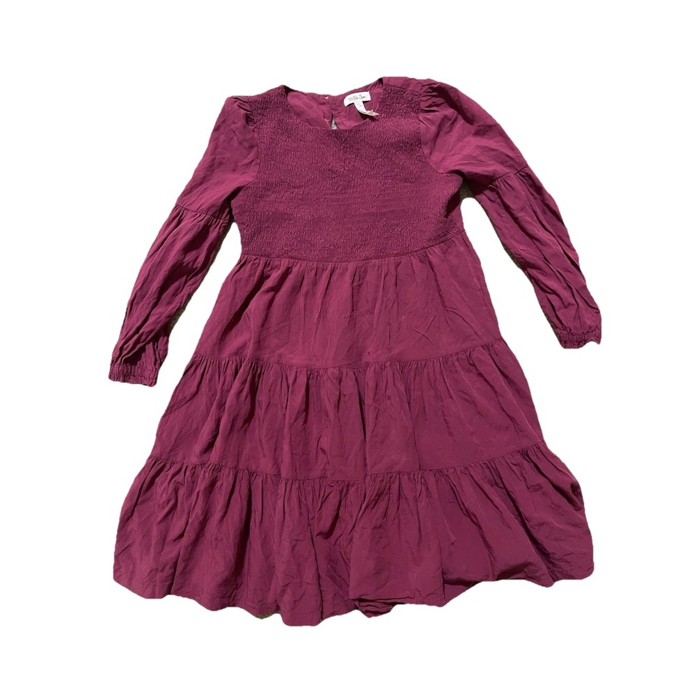 Matilda Jane Girls Amaranthus Tiered Twirl‎ Dress Size 10 Maroon